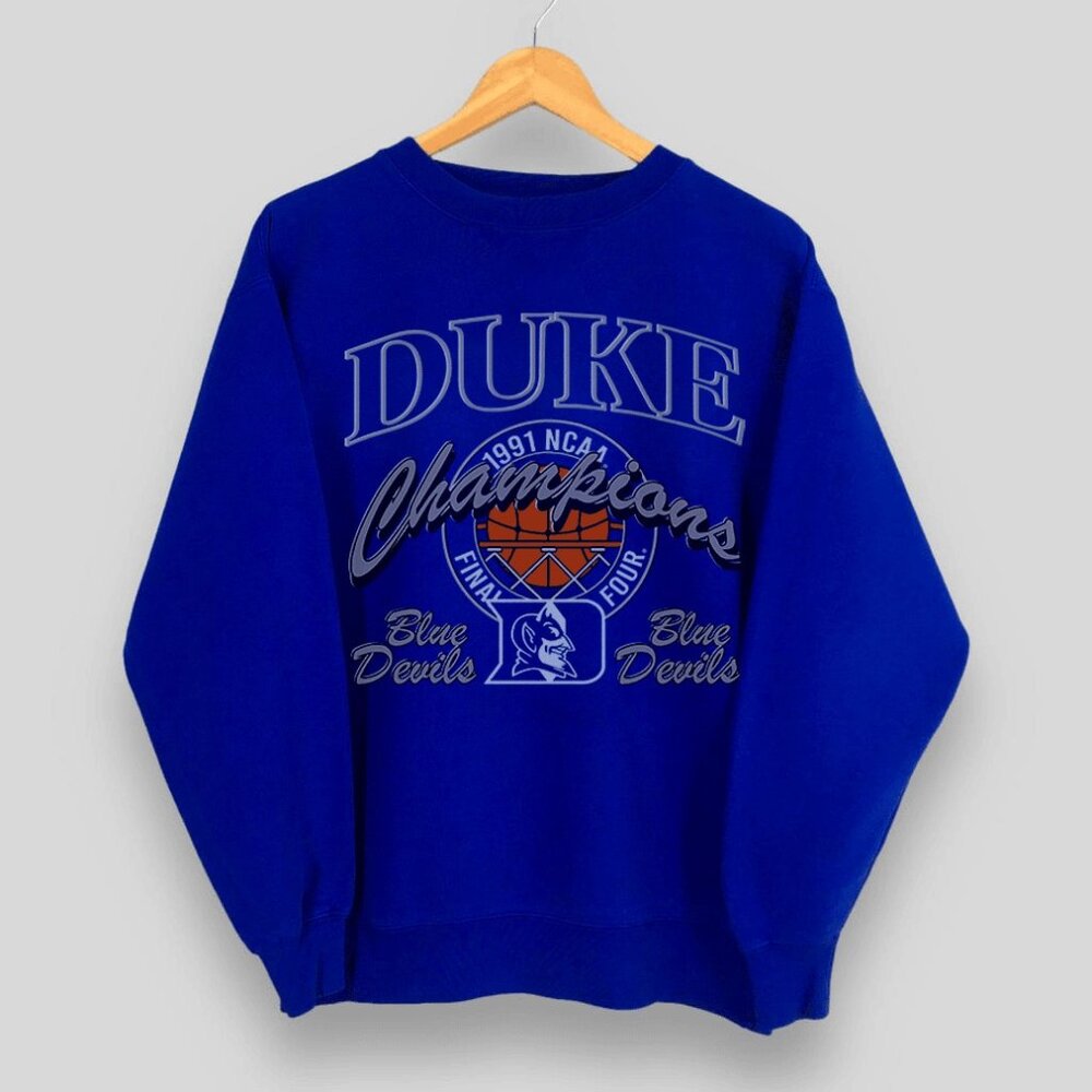 Vintage Duke Blue Devils Final Four Champs 1991 NCAA Sweater, Duke Blue Devils